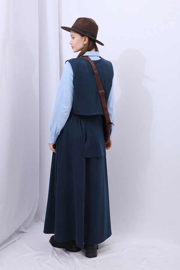 Yelekli Triko Takım Lacivert - 8