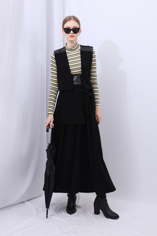 Yelekli Triko Takım Siyah - 2