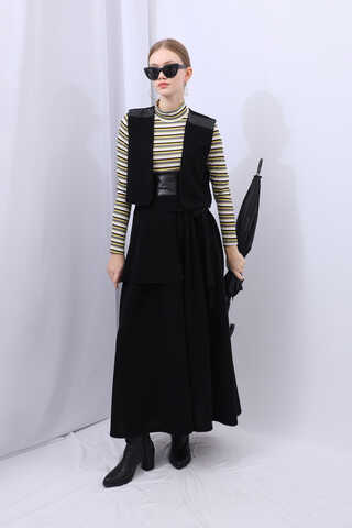 Yelekli Triko Takım Siyah - 1