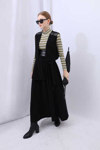 Yelekli Triko Takım Siyah - 4