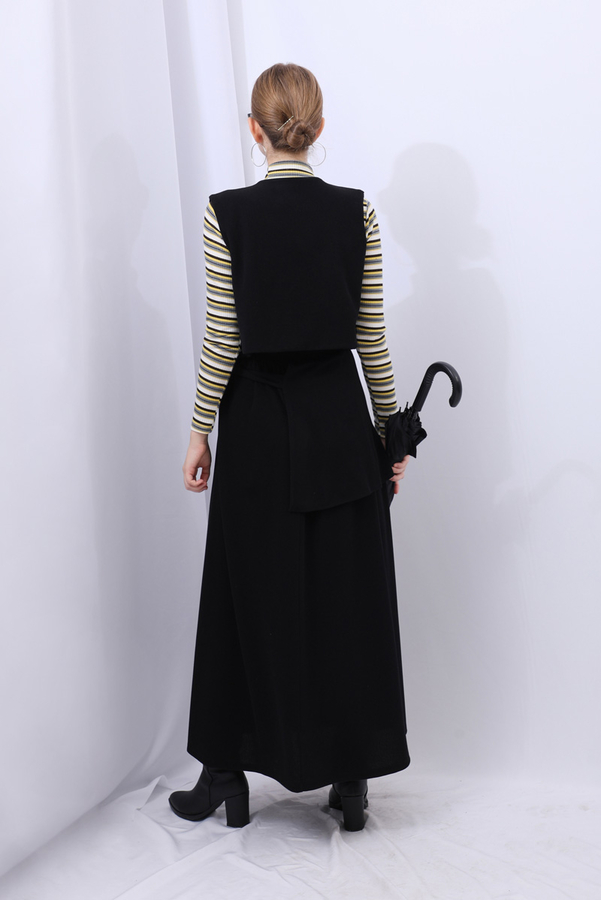 Yelekli Triko Takım Siyah - 8