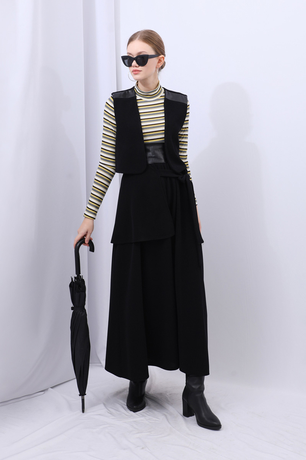 Yelekli Triko Takım Siyah - 3