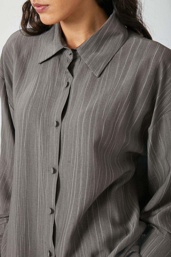 Yıkamalı Tunik Takım Antrasit - 8