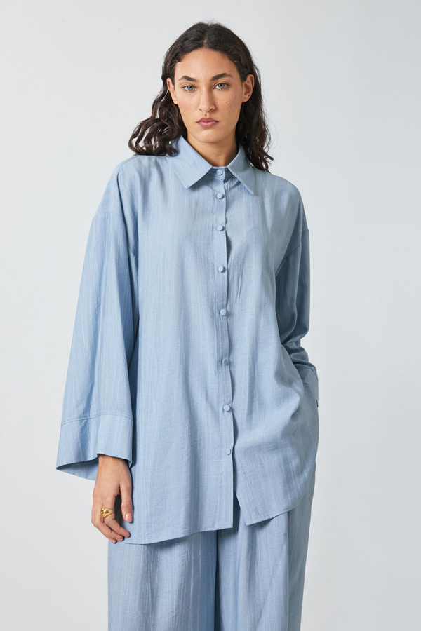 Yıkamalı Tunik Takım Bebe Mavisi - 4