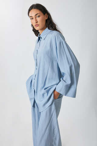 Yıkamalı Tunik Takım Bebe Mavisi - 8