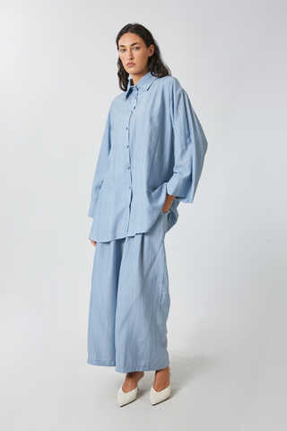 Yıkamalı Tunik Takım Bebe Mavisi - 3