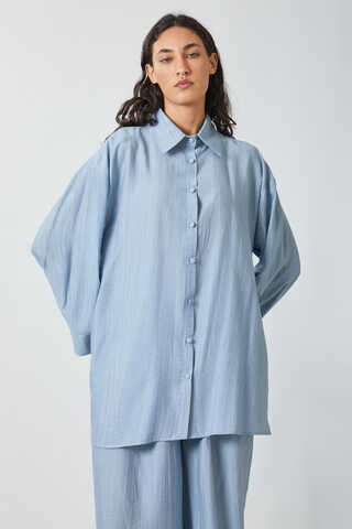 Yıkamalı Tunik Takım Bebe Mavisi - 6