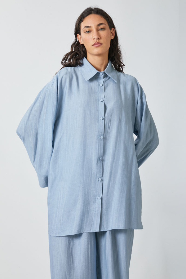 Yıkamalı Tunik Takım Bebe Mavisi - 6