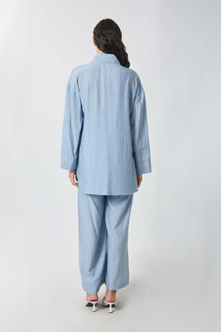 Yıkamalı Tunik Takım Bebe Mavisi - 12