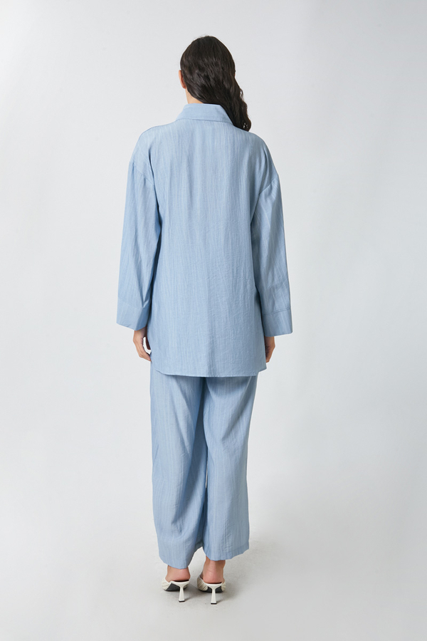 Yıkamalı Tunik Takım Bebe Mavisi - 12