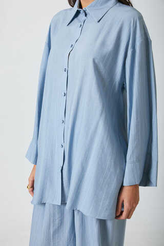 Yıkamalı Tunik Takım Bebe Mavisi - 7