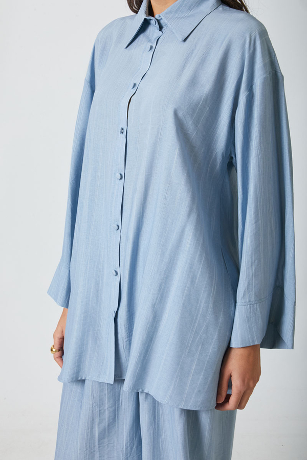 Yıkamalı Tunik Takım Bebe Mavisi - 7