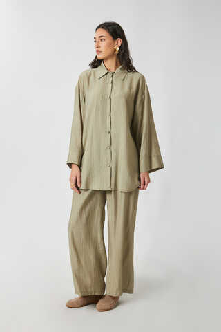 Yıkamalı Tunik Takım Haki - 4