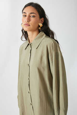 Yıkamalı Tunik Takım Haki - 9