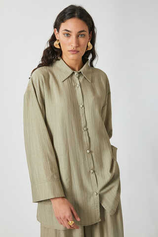 Yıkamalı Tunik Takım Haki - 5