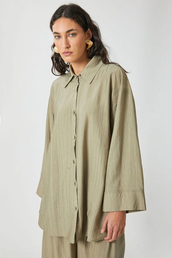 Yıkamalı Tunik Takım Haki - 3