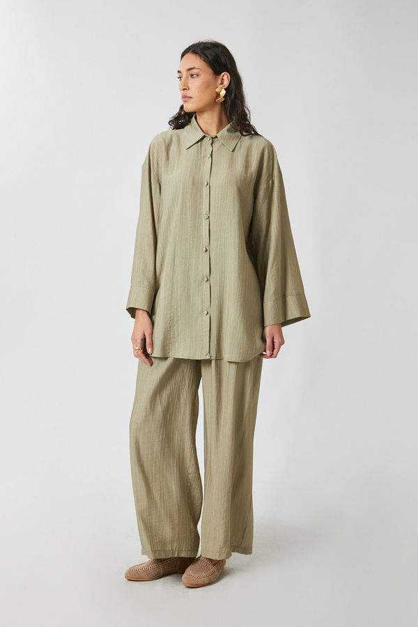 Yıkamalı Tunik Takım Haki - 4