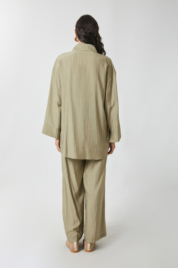 Yıkamalı Tunik Takım Haki - 11