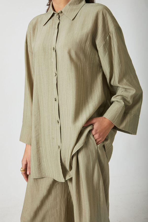 Yıkamalı Tunik Takım Haki - 8