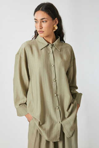 Yıkamalı Tunik Takım Haki - 1