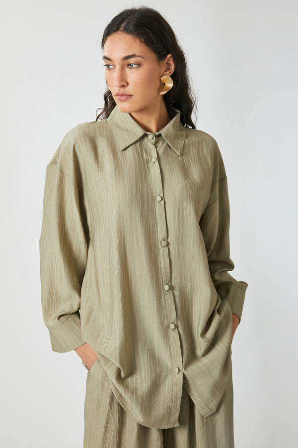 Yıkamalı Tunik Takım Haki - 1