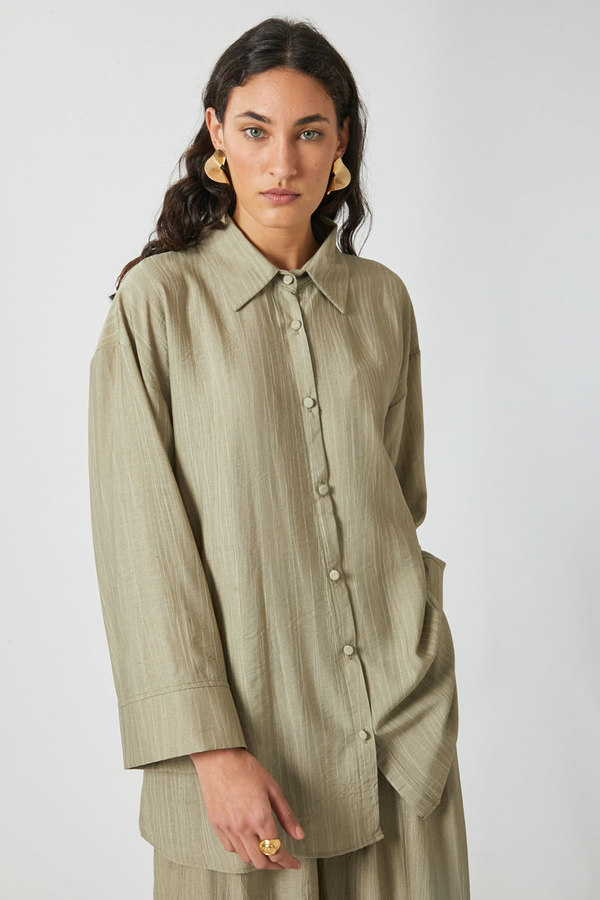 Yıkamalı Tunik Takım Haki - 5