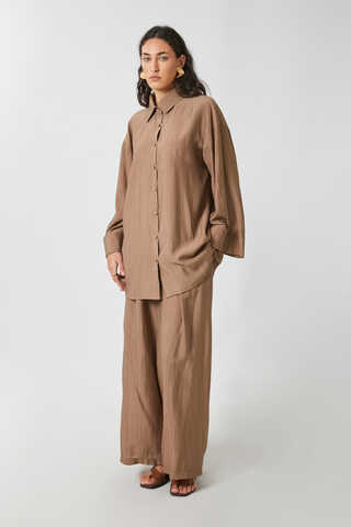 Yıkamalı Tunik Takım Taba - 3