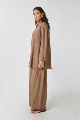 Yıkamalı Tunik Takım Taba - 8