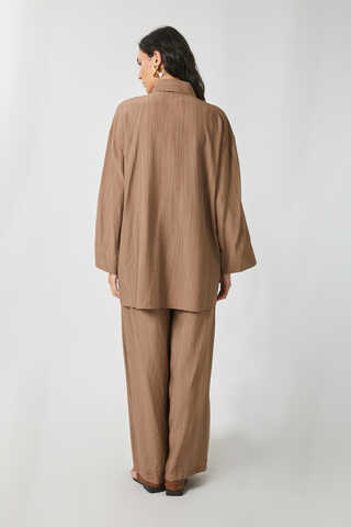Yıkamalı Tunik Takım Taba - 11