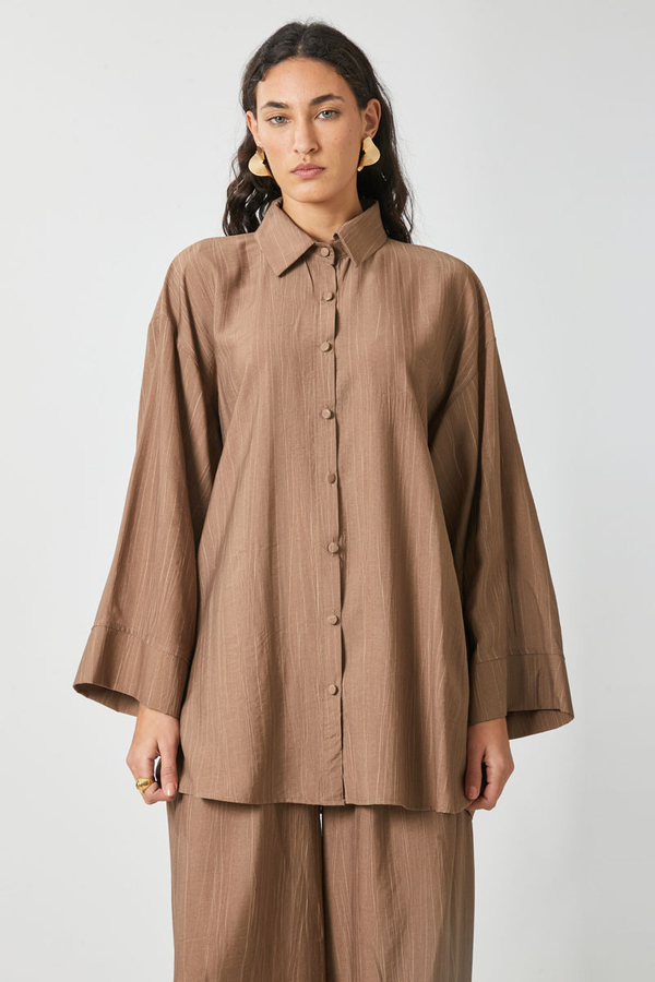 Yıkamalı Tunik Takım Taba - 9