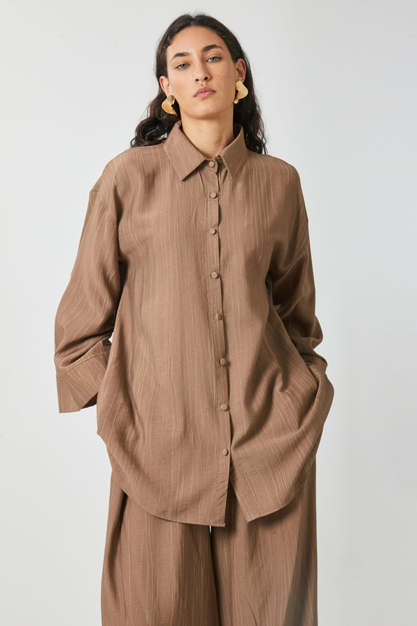 Yıkamalı Tunik Takım Taba - 7