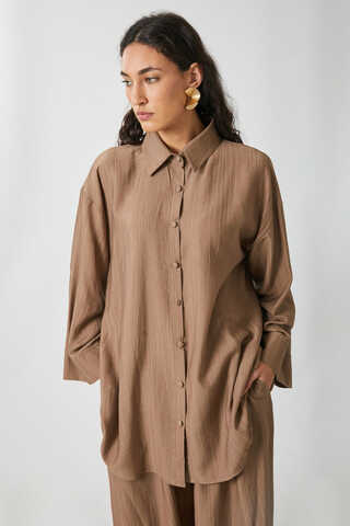 Yıkamalı Tunik Takım Taba - 6