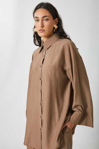 Yıkamalı Tunik Takım Taba - 4