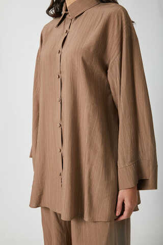 Yıkamalı Tunik Takım Taba - 10