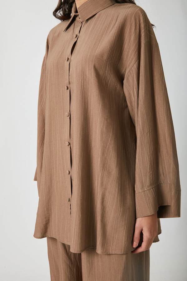 Yıkamalı Tunik Takım Taba - 10