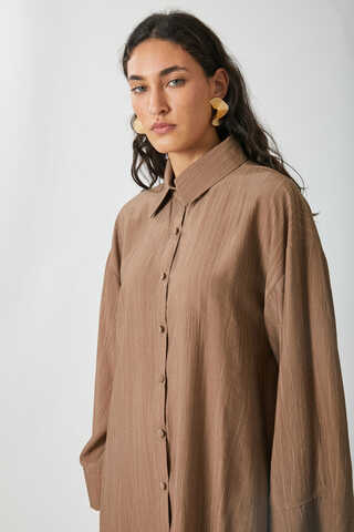 Yıkamalı Tunik Takım Taba - 2