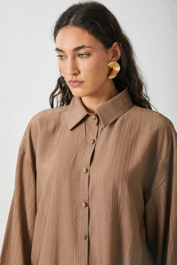 Yıkamalı Tunik Takım Taba - 5