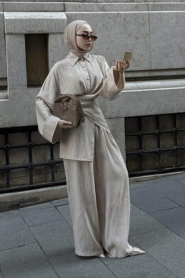 Yıkamalı Tunik Takım Taş - 2