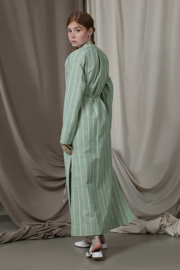 Yırtmaçlı Keten Uzun Tunik Mint - 6