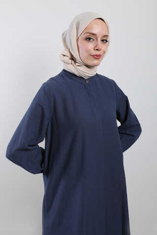 Yırtmaçlı Uzun Gömlek Takım Lacivert - 2