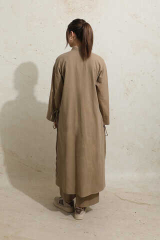 Yırtmaçlı Uzun Tunik Takım Camel - 9