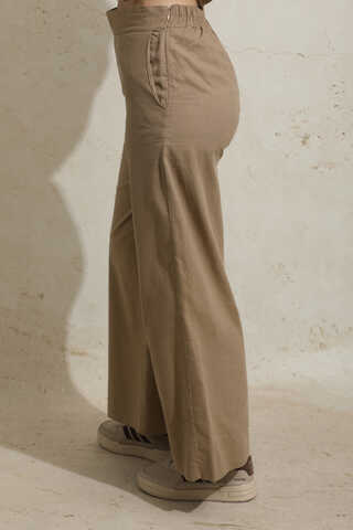 Yırtmaçlı Uzun Tunik Takım Camel - 11