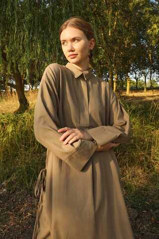 Yırtmaçlı Uzun Tunik Takım Camel - 3