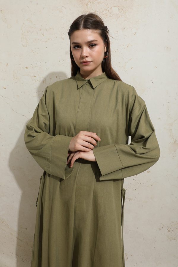 Yırtmaçlı Uzun Tunik Takım Haki - 1