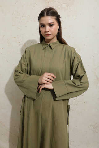 Yırtmaçlı Uzun Tunik Takım Haki - 1
