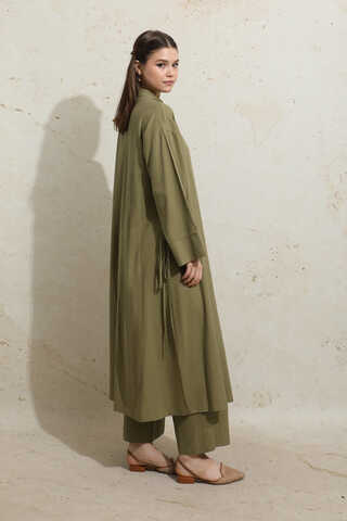 Yırtmaçlı Uzun Tunik Takım Haki - 6