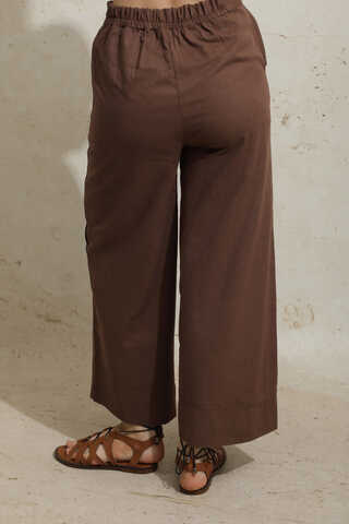 Yırtmaçlı Uzun Tunik Takım Kahverengi - 11