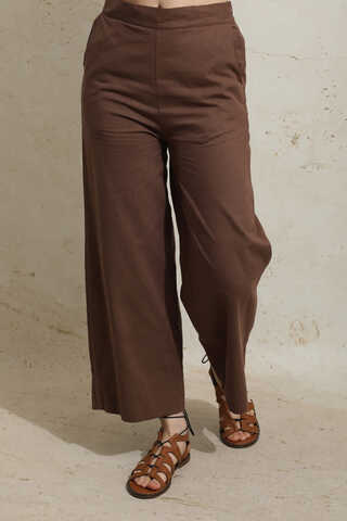 Yırtmaçlı Uzun Tunik Takım Kahverengi - 10