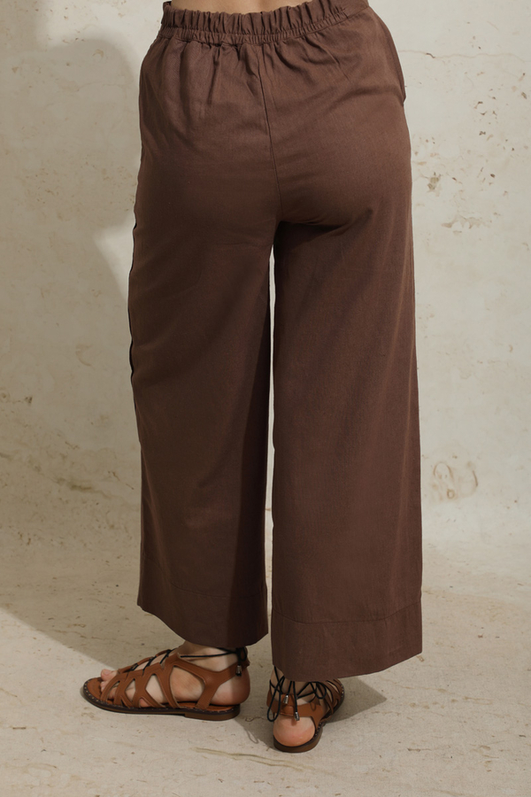 Yırtmaçlı Uzun Tunik Takım Kahverengi - 11