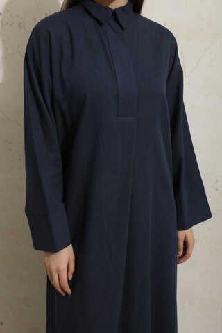 Yırtmaçlı Uzun Tunik Takım Lacivert - 5